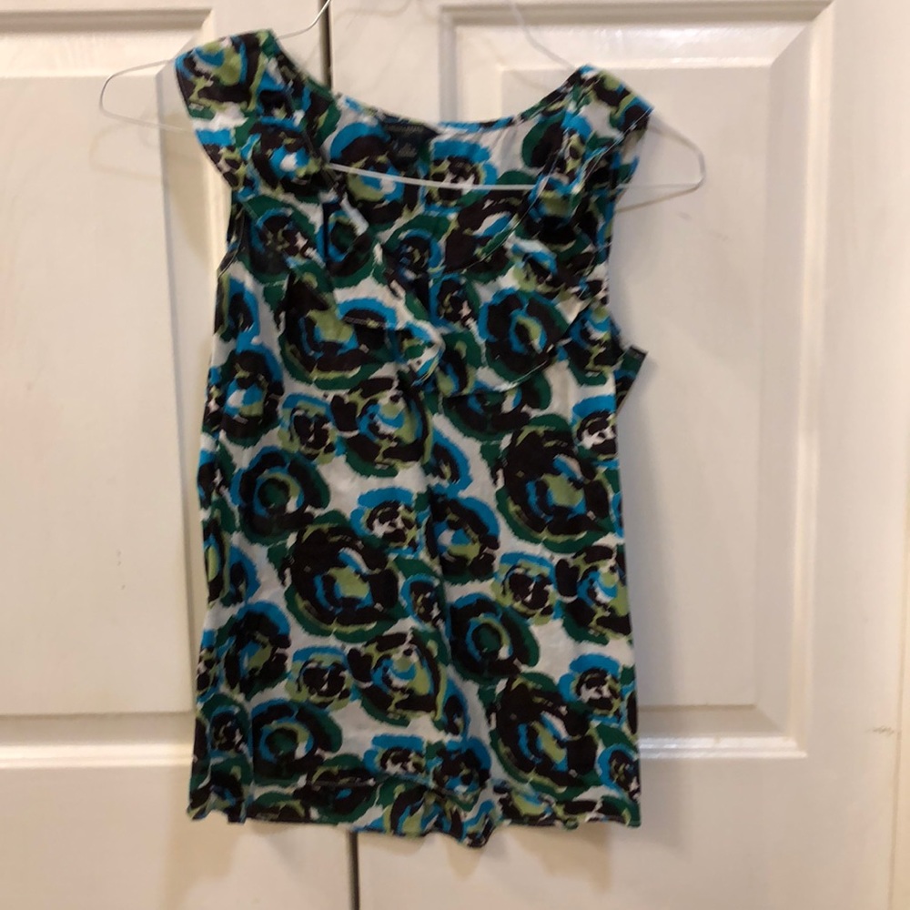 Greens and blue dressy top